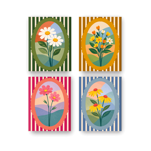 4 Mini Paintings | Bloemen Set- Schilderen op nummers