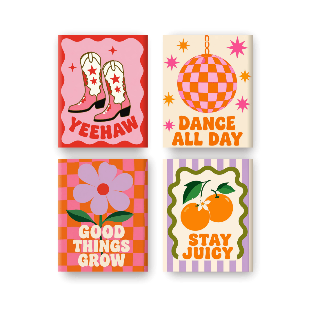 4 Mini Paintings | Groovy Set- Schilderen op nummers