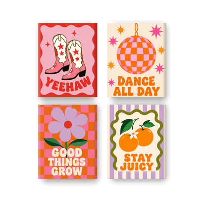 4 Mini Paintings | Groovy Set- Schilderen op nummers