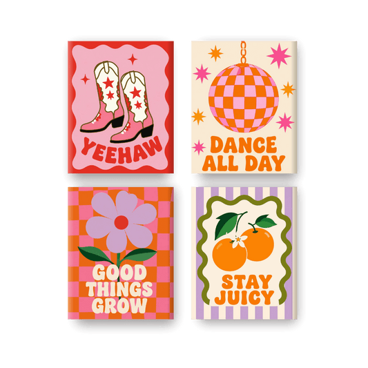 4 Mini Paintings | Groovy Set- Schilderen op nummers