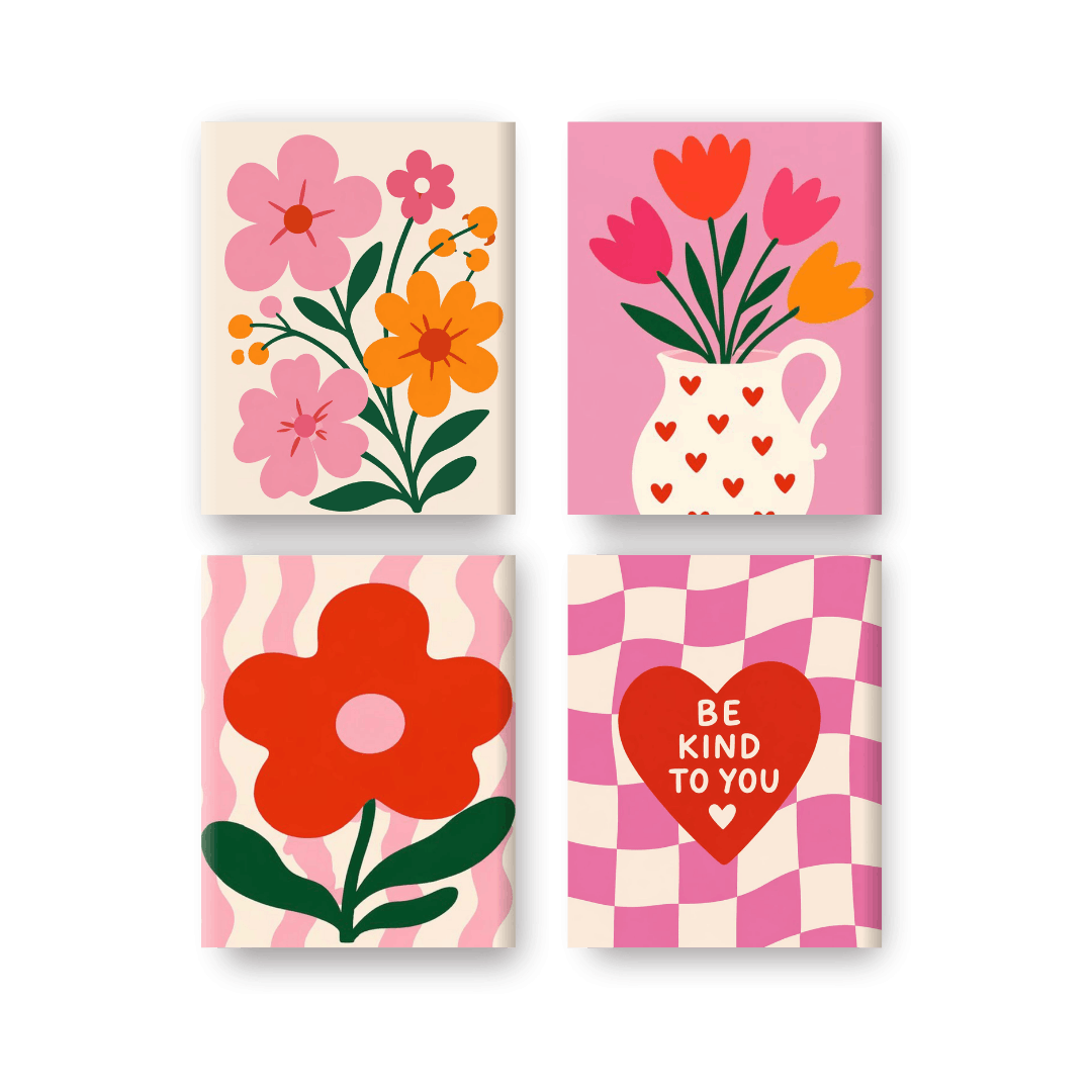 4 Mini Paintings | Liefde & Bloei Set