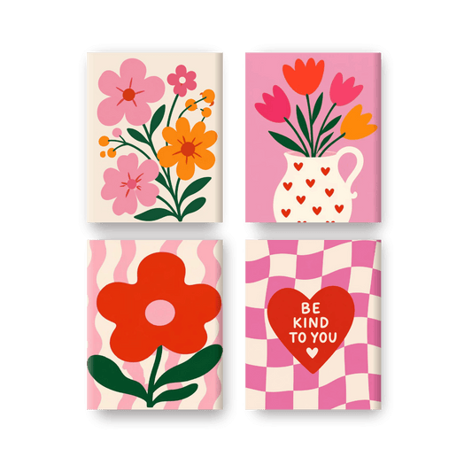 4 Mini Paintings | Liefde & Bloei Set
