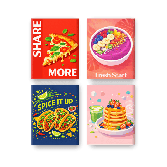 4 Mini Paintings | Favoriete Gerechten Set- Schilderen op nummers