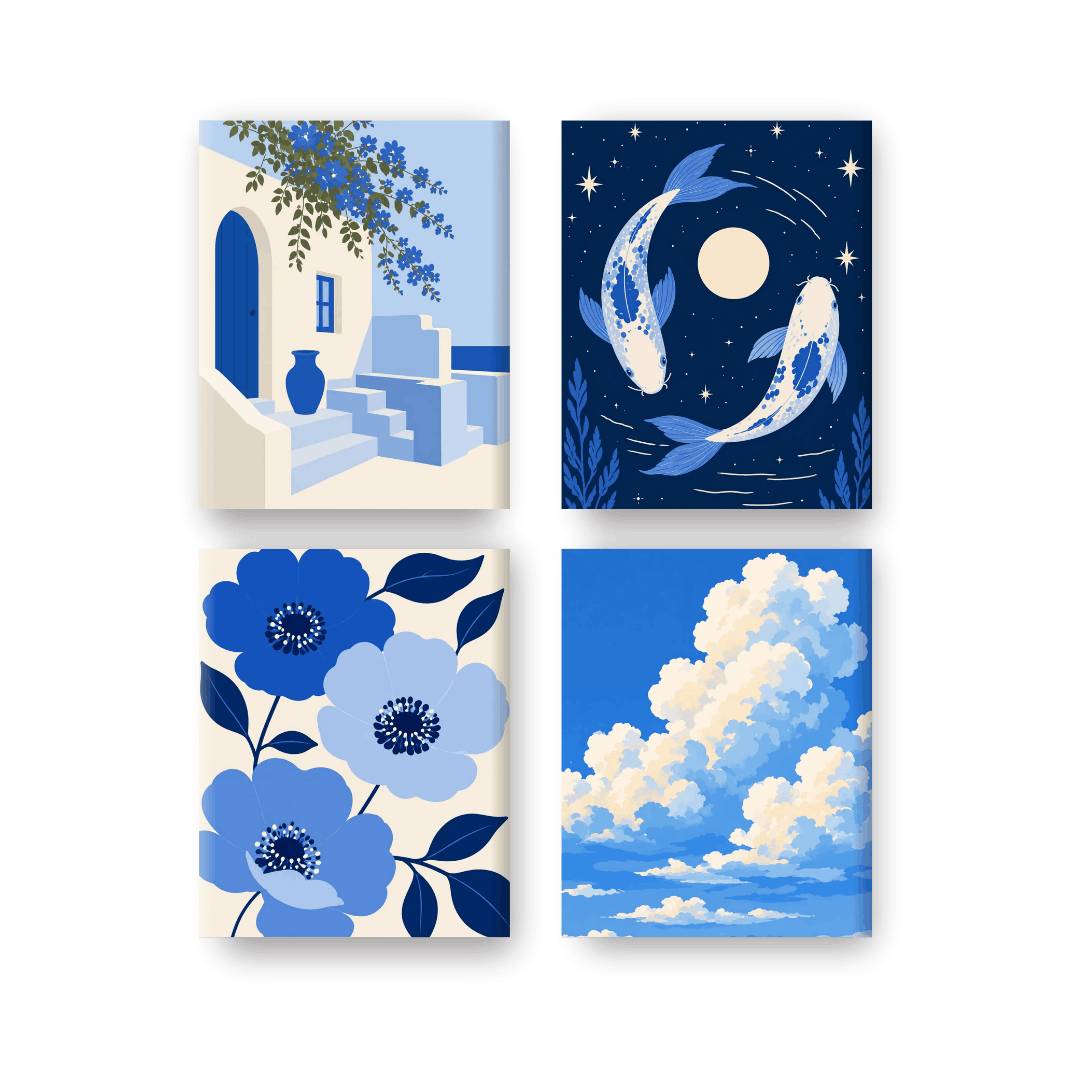 4 Mini Paintings | Dromerige Luchten Set