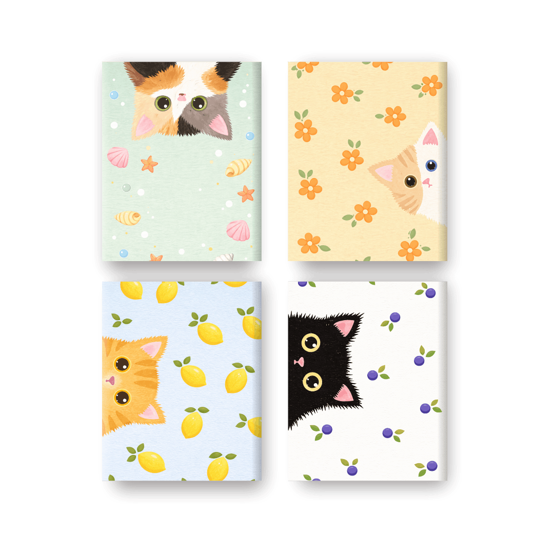 4 Mini Paintings | Kiekeboe Katten Set- Schilderen op nummers
