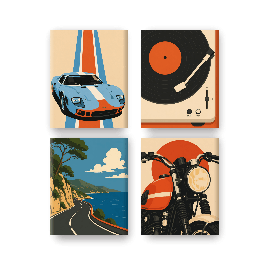 4 Mini Paintings | Retro Rit Set