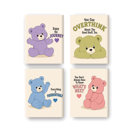 4 Mini Paintings | Zorgzame Beren Set