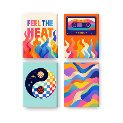 4 Mini Paintings | Retro Vibes Set- Schilderen op nummers