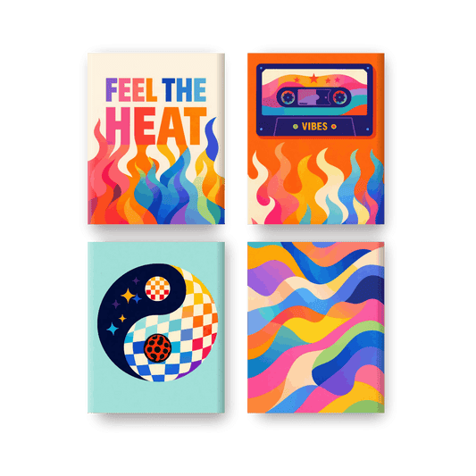 4 Mini Paintings | Retro Vibes Set- Schilderen op nummers