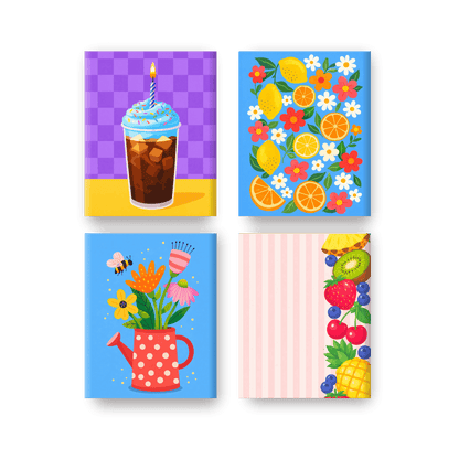 4 Mini Paintings | Fris & Fruitig Set
