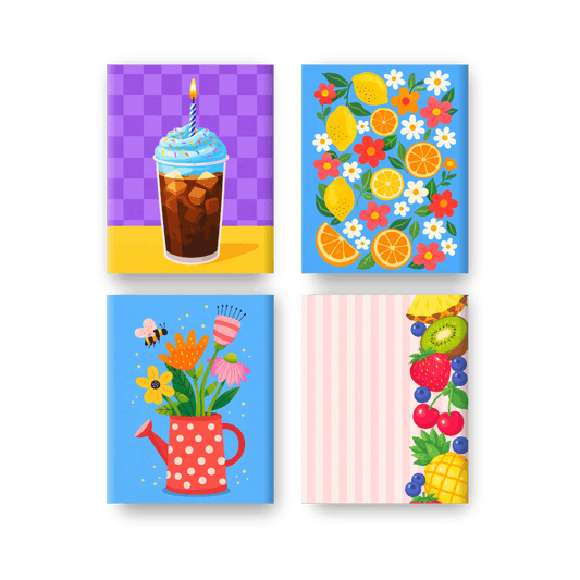 4 Mini Paintings | Fris & Fruitig Set