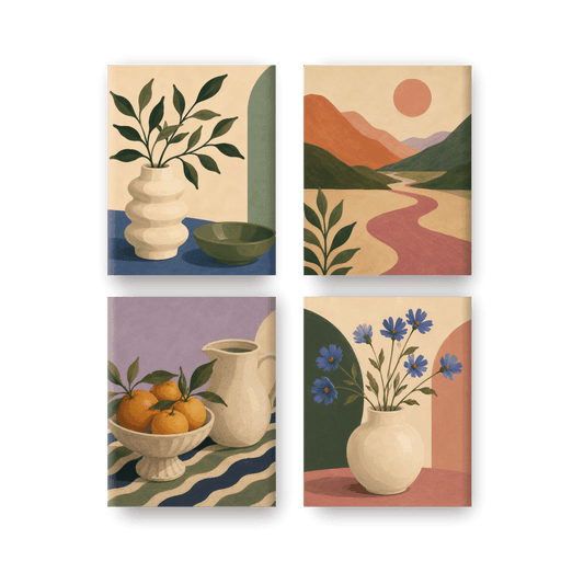 4 Mini Paintings | Herfst Tafel Set