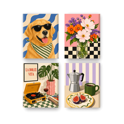 4 Mini Paintings | Good Life Set