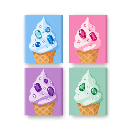 4 Mini Paintings | Juwelen Ijsjes Set