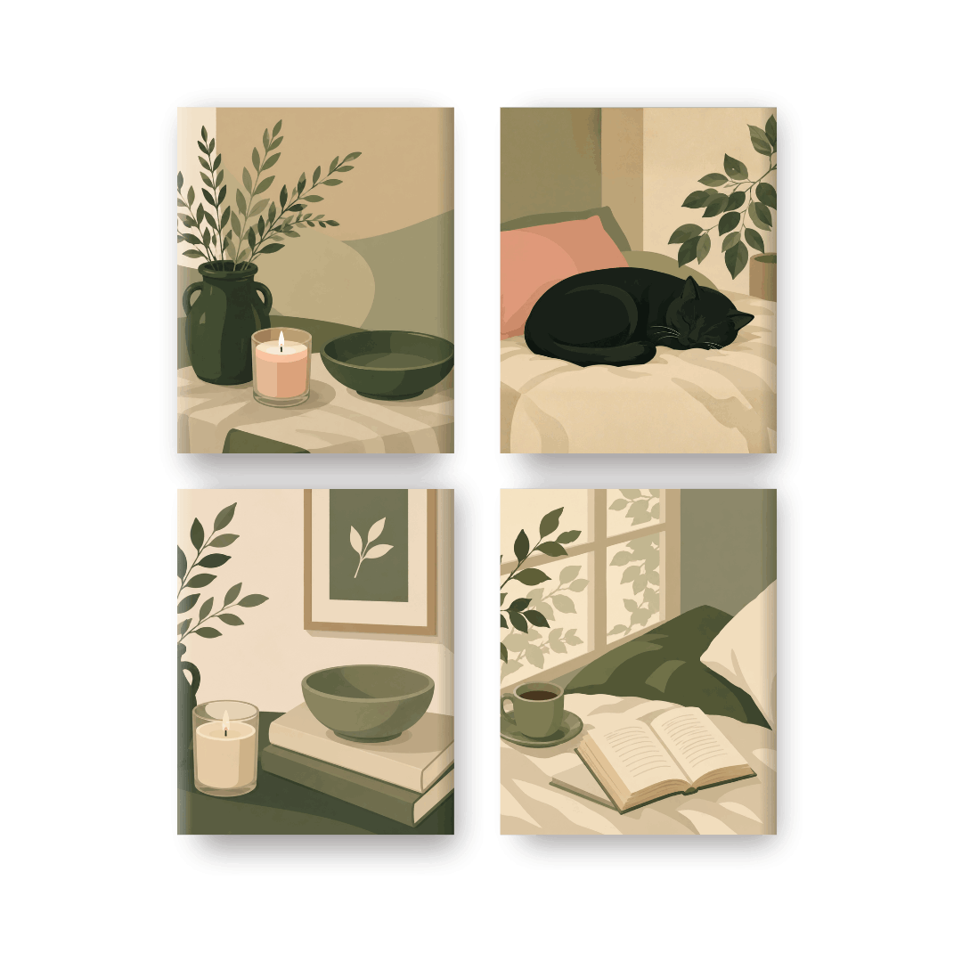 4 Mini Paintings | Stille Tijd Set - Schilder Op Nummers