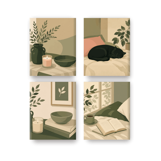 4 Mini Paintings | Stille Tijd Set - Schilder Op Nummers