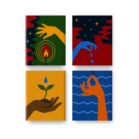 4 Mini Paintings | 4 Elementen Set