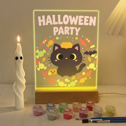 Schilder op Nummer Halloween Lamp - Pompoenpootjes