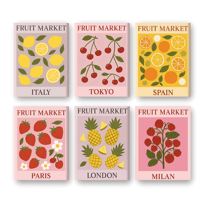 Schilder Op Nummers - 6 Mini Paintings | Fruitmarkt set