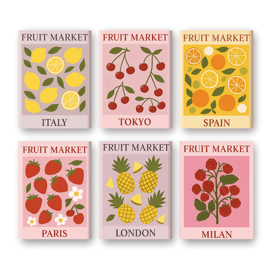 Schilder Op Nummers - 6 Mini Paintings | Fruitmarkt set
