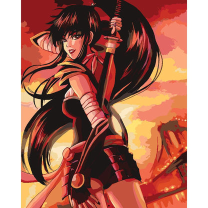 Schilder Op Nummers - Samurai girl - by Vink