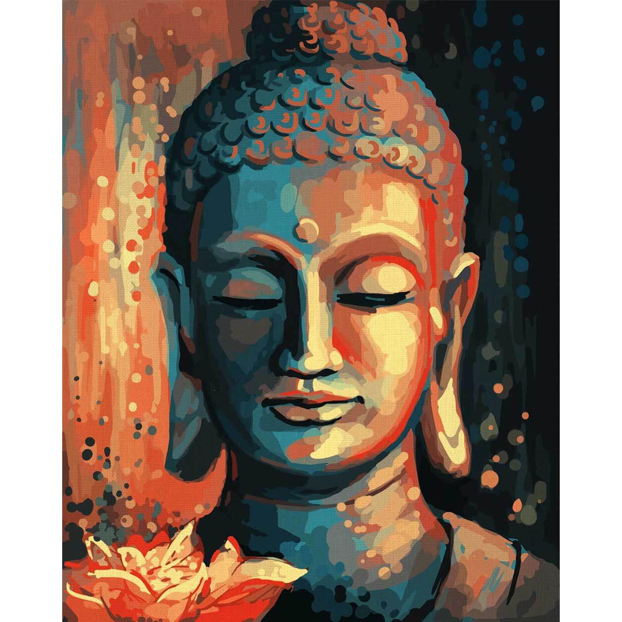 Schilder Op Nummers - Buddha met Bloemen