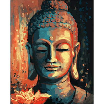 Schilder Op Nummers - Buddha met Bloemen