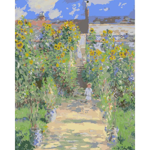 De Tuin van Monet in Vétheuil - Claude Monet