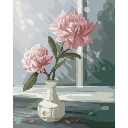 Schilder Op Nummers - Bloemen in Vaas