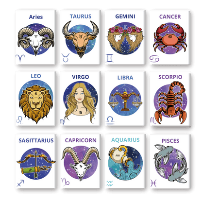 Schilder Op Nummers - 12 Mini Paintings | Sterrenbeelden set