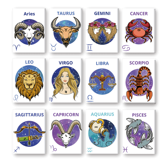 Schilder Op Nummers - 12 Mini Paintings | Sterrenbeelden set