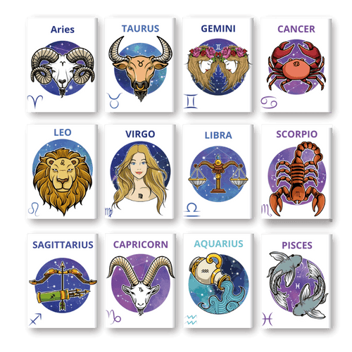 12 Mini Paintings | Sterrenbeelden set