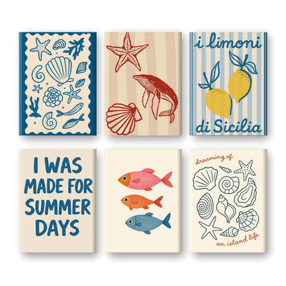 Schilder Op Nummers - 6 Mini Paintings | Beachlife set