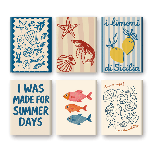 Schilder Op Nummers - 6 Mini Paintings | Beachlife set