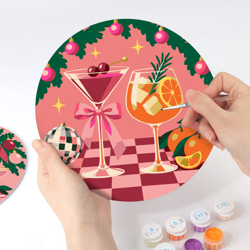 Schilder op Nummer Placemats – Kerst in Roze Set