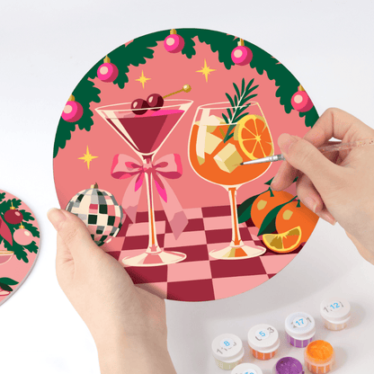 Schilder op Nummer Placemats – Kerst in Roze Set