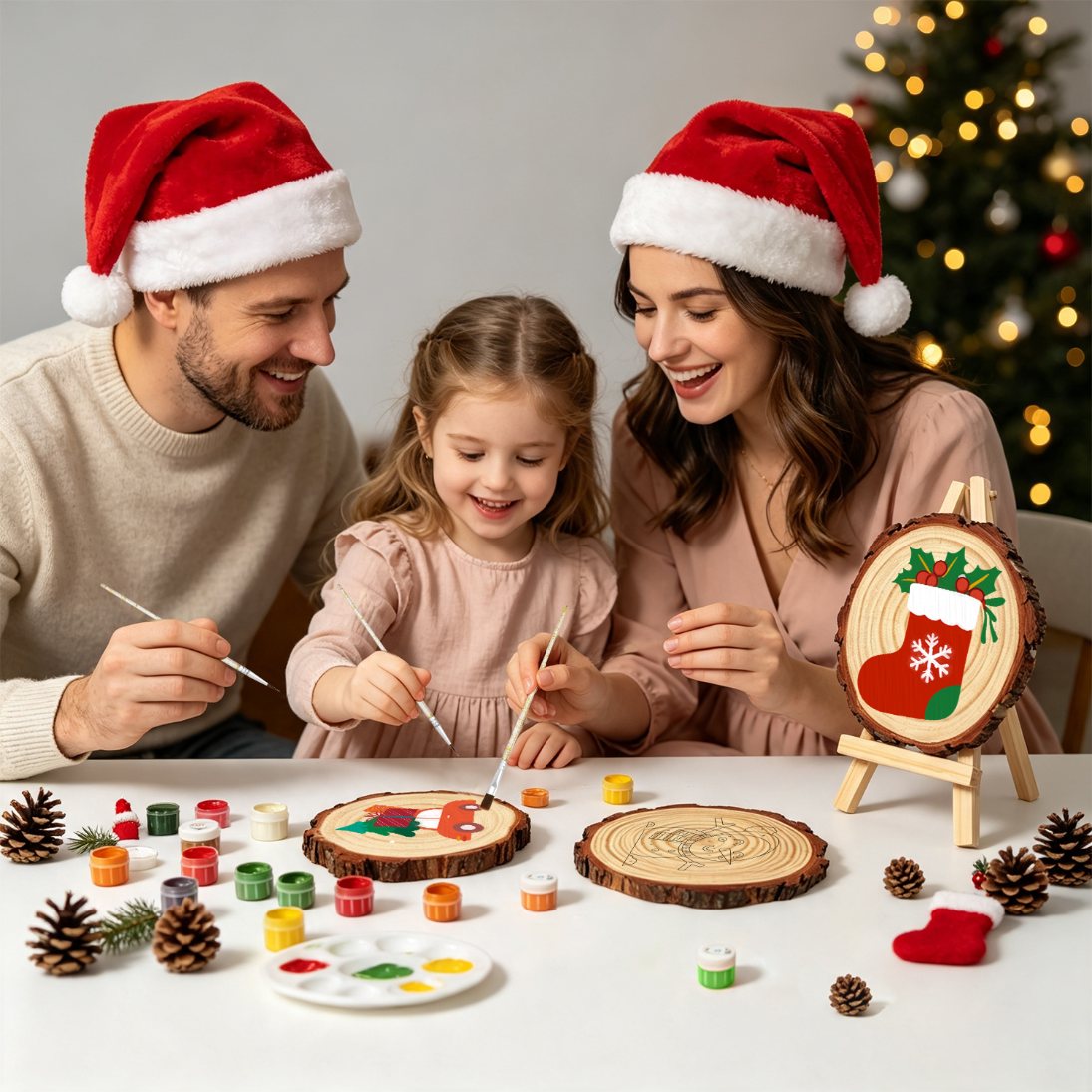 Schilder op Nummer Boomschijf - Kerstkous
