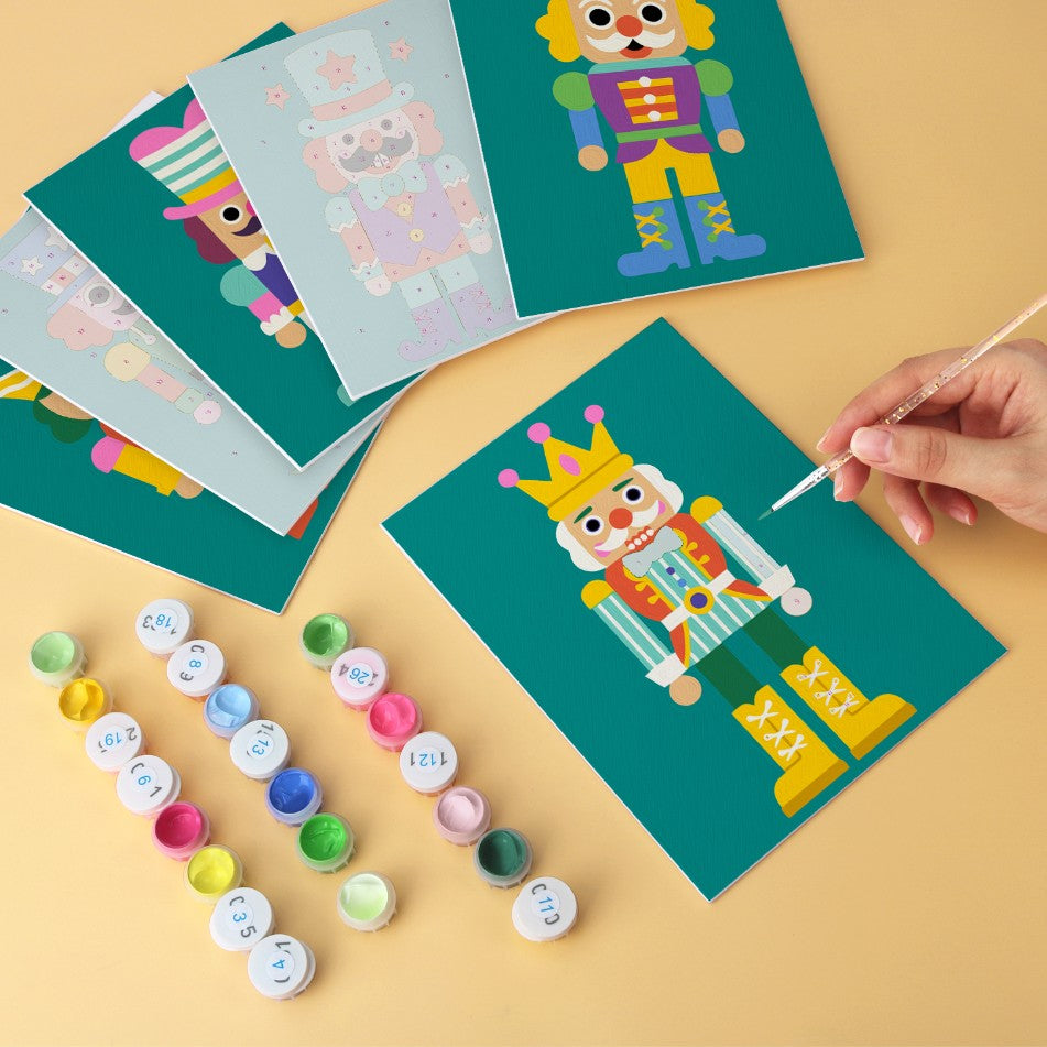 6 Houten Plaat Mini Paintings – Notenkraker Set