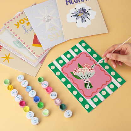 6 Houten Plaat Mini Paintings – Proosten en Wensen Set