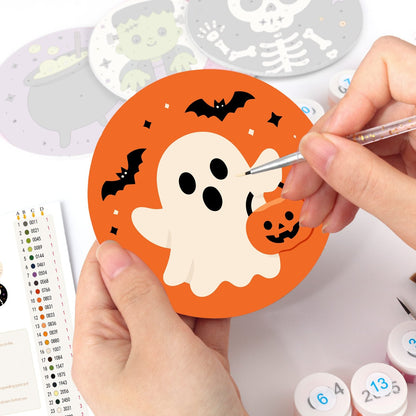 Schilder op Nummer Onderzetters – Schattig Halloween Set
