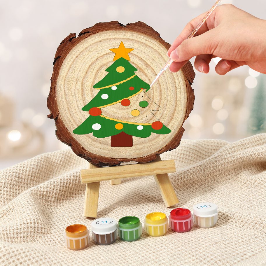 Schilder op Nummer Boomschijf - Kerstboom