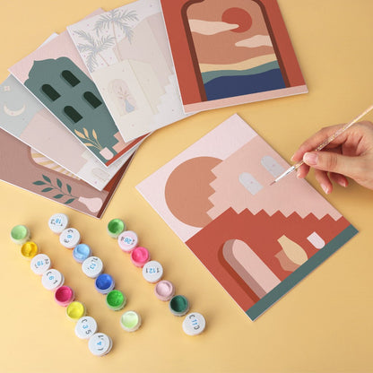 6 Houten Plaat Mini Paintings – Woestijndeuren Set