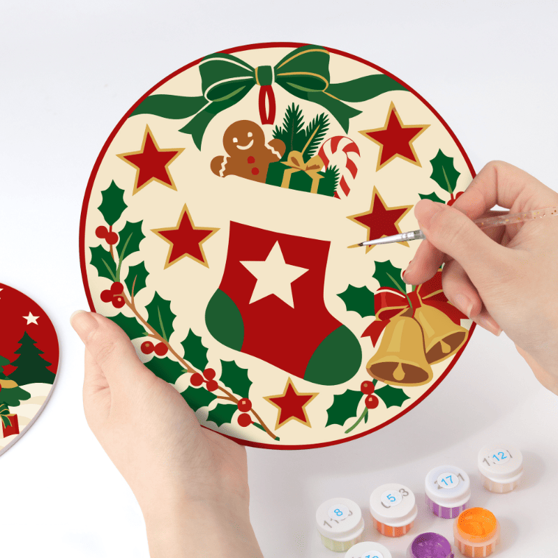 Schilder op Nummer Placemats – Klassieke Kerst Set