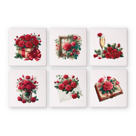 Schilder Op Nummers - 6 Mini Paintings - Valentijn set