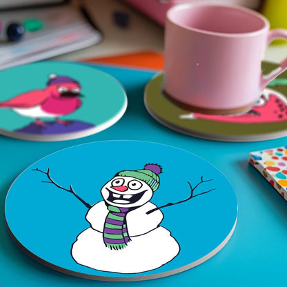 4 Schilder op Nummer Onderzetters - Gekke kerst set