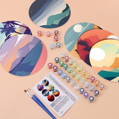 Schilder op Nummer - 6 Placemats | Landschappen set