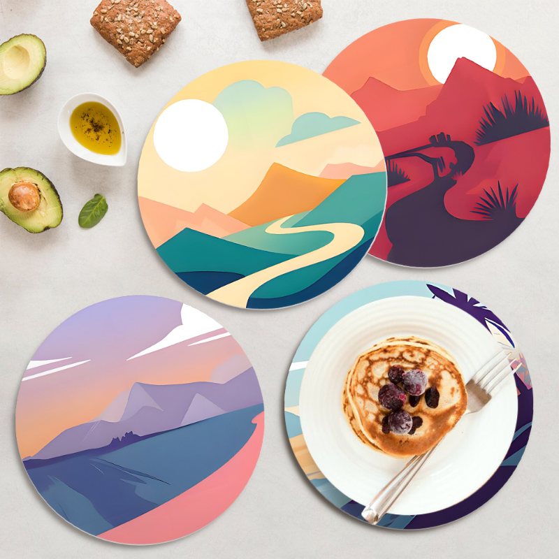 Schilder op Nummer - 6 Placemats | Landschappen set
