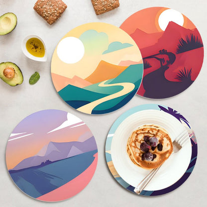 Schilder op Nummer - 6 Placemats | Landschappen set