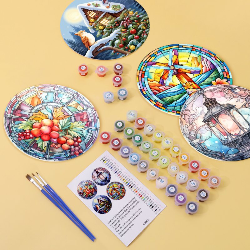 Schilder op Nummer - 4 Placemats | Winter set