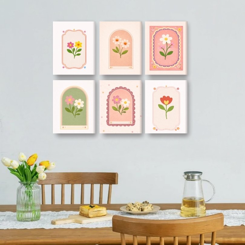 6 Mini Paintings | Lente Bloemen Set